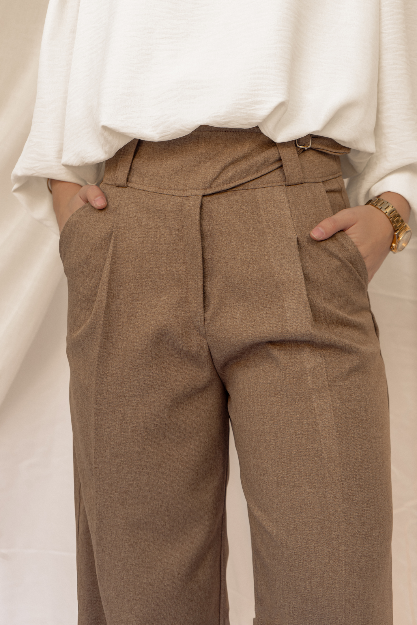 Pantalón traje Mujer Café - Pantalón Mocca