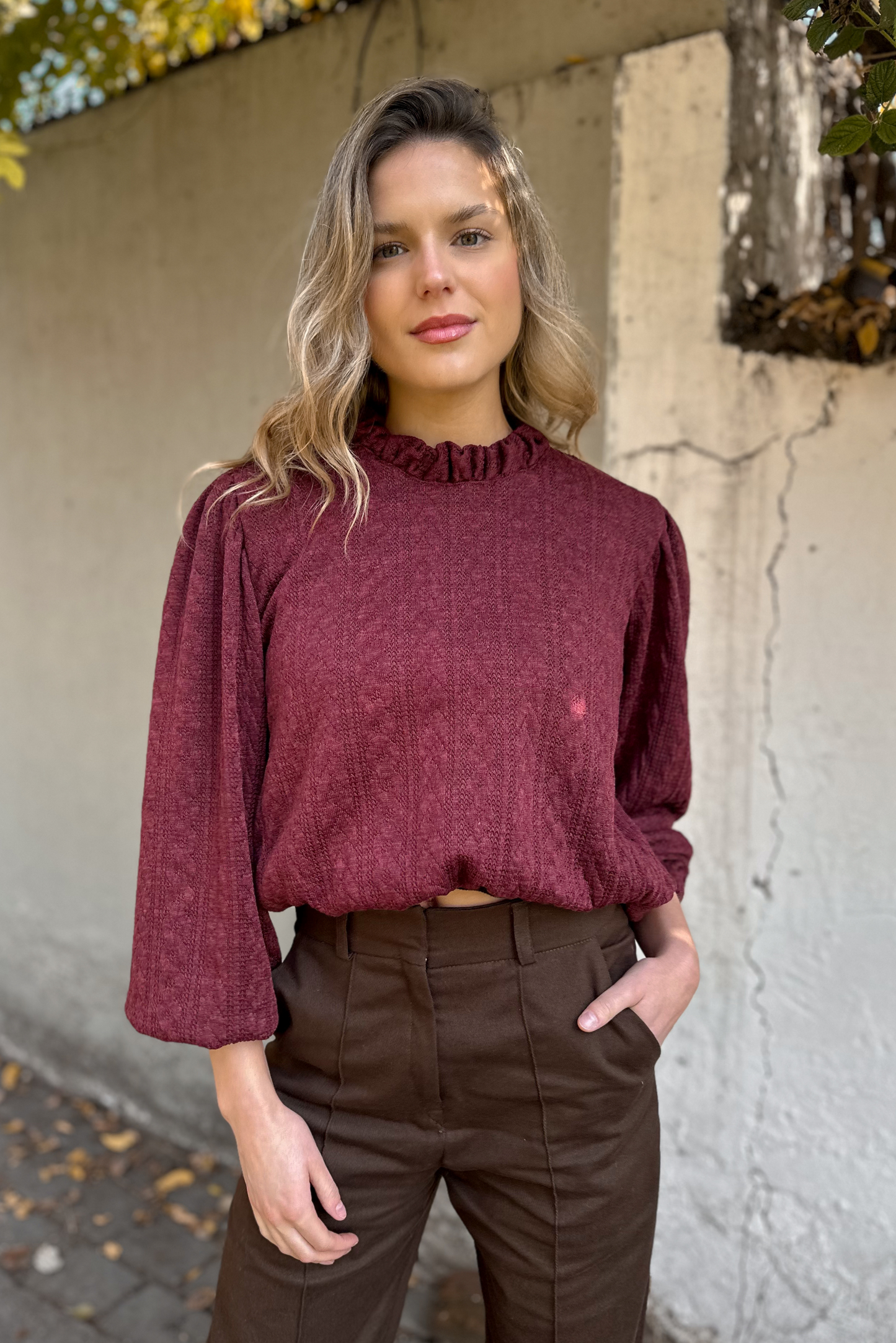 Sweater mujer burdeo - Sweater Granate