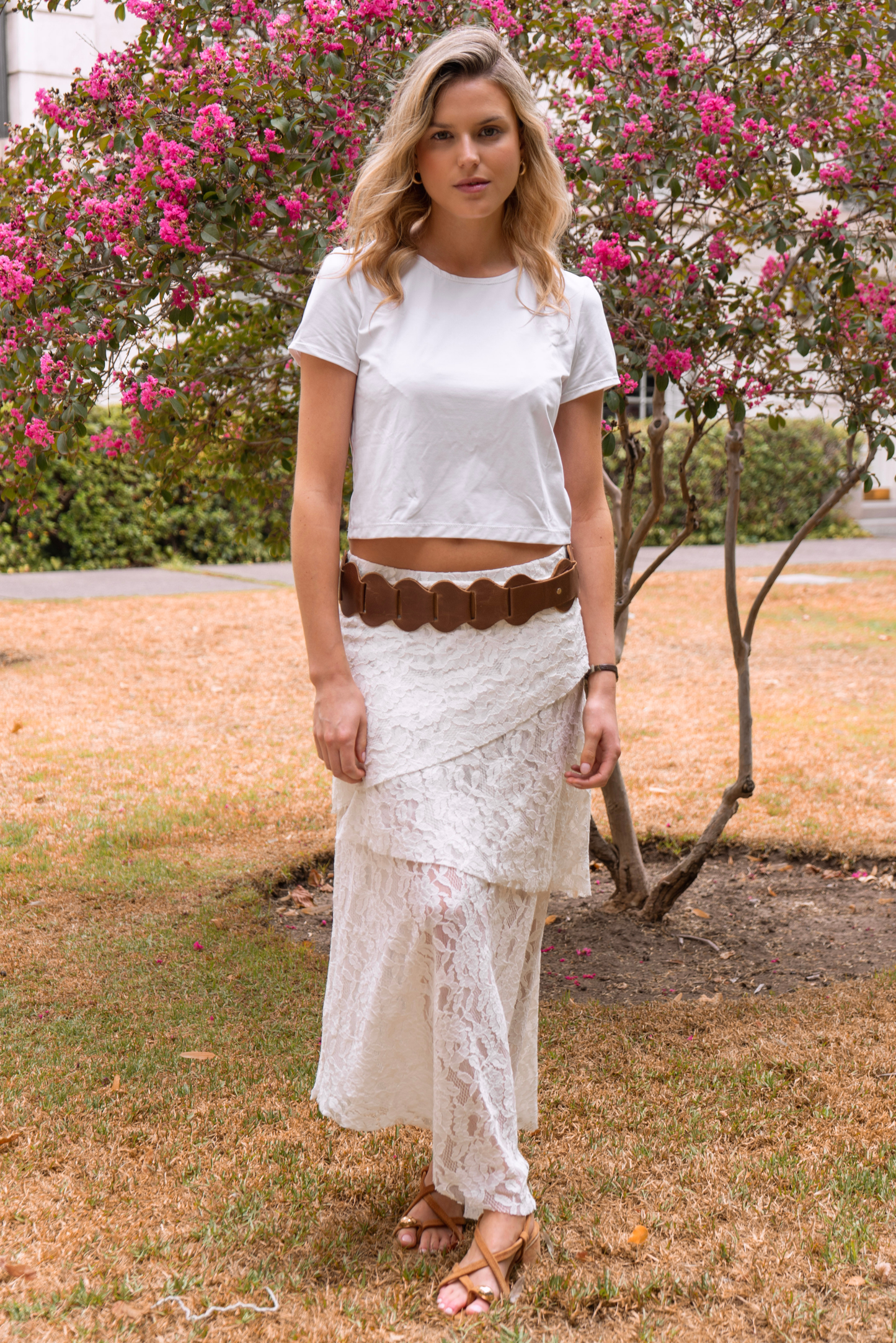 Dalia White Lace Skirt