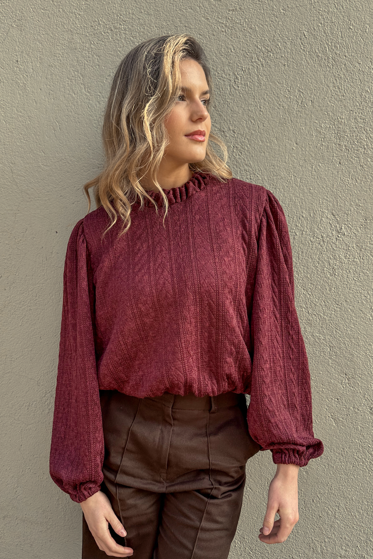 Sweater mujer burdeo - Sweater Granate