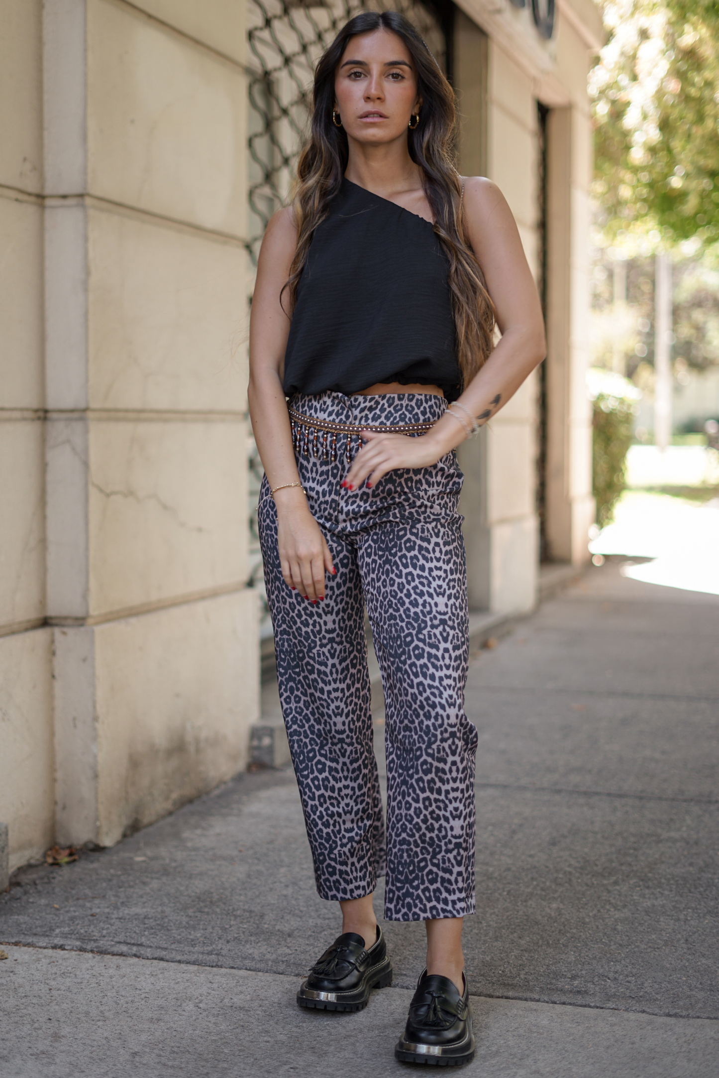 Pantalón Capri Mujer Leopardo - Pantalón Geranio