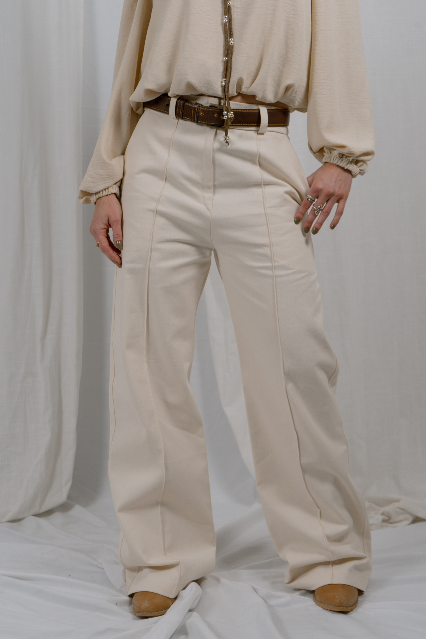 Pantalón mujer blanco - Pantalón Alba