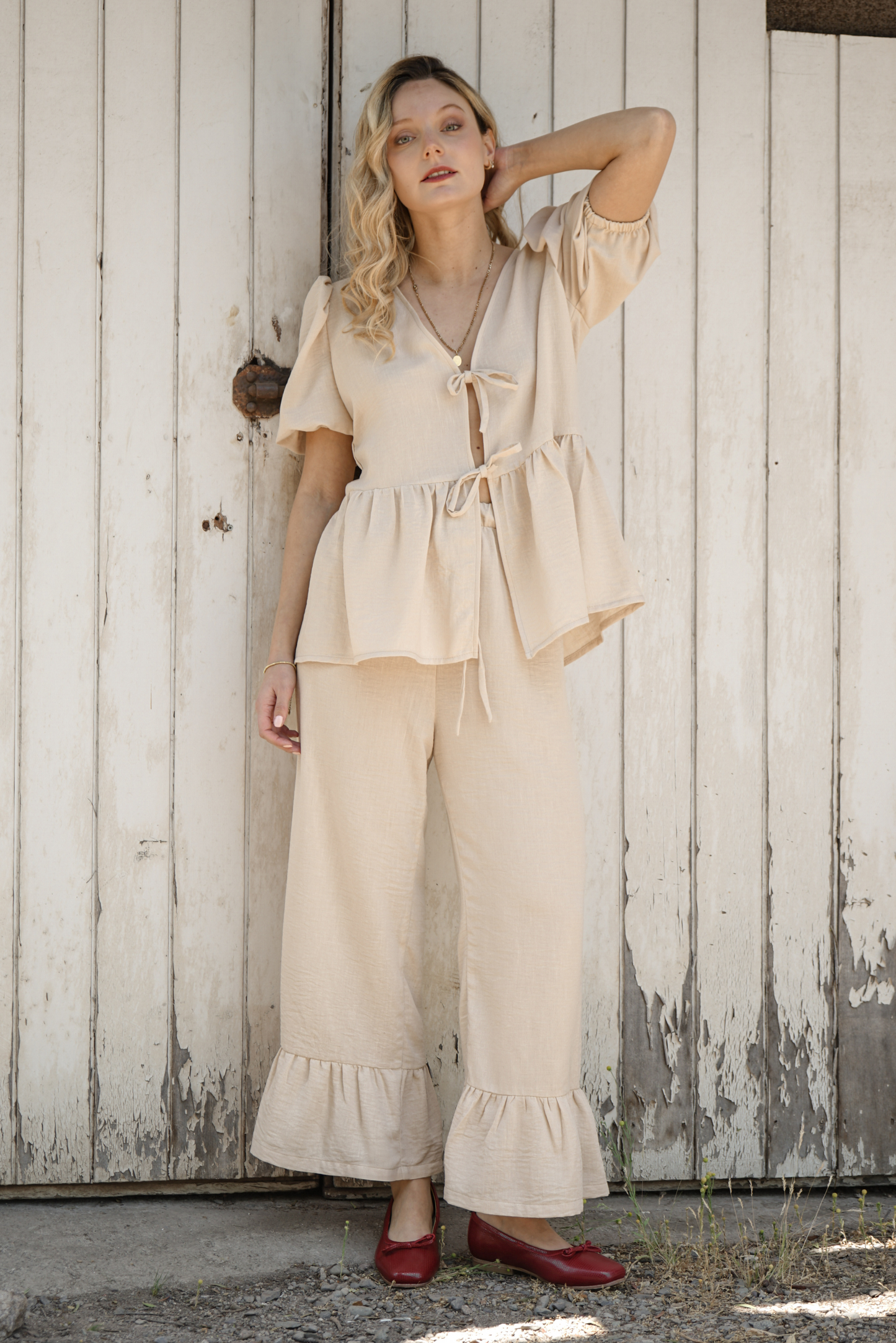 Pantalón Mujer Beige - Pantalón Jazmín