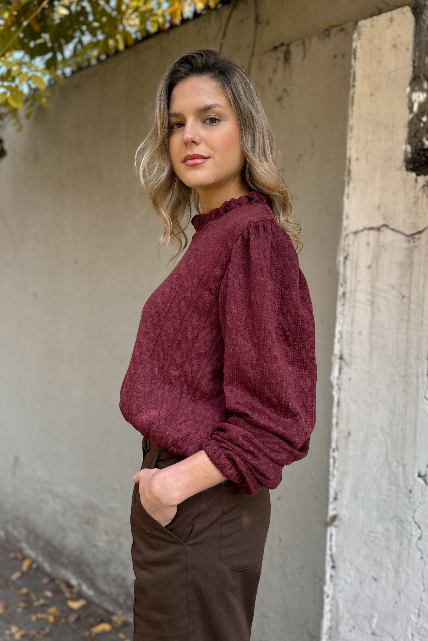 Sweater mujer burdeo - Sweater Granate
