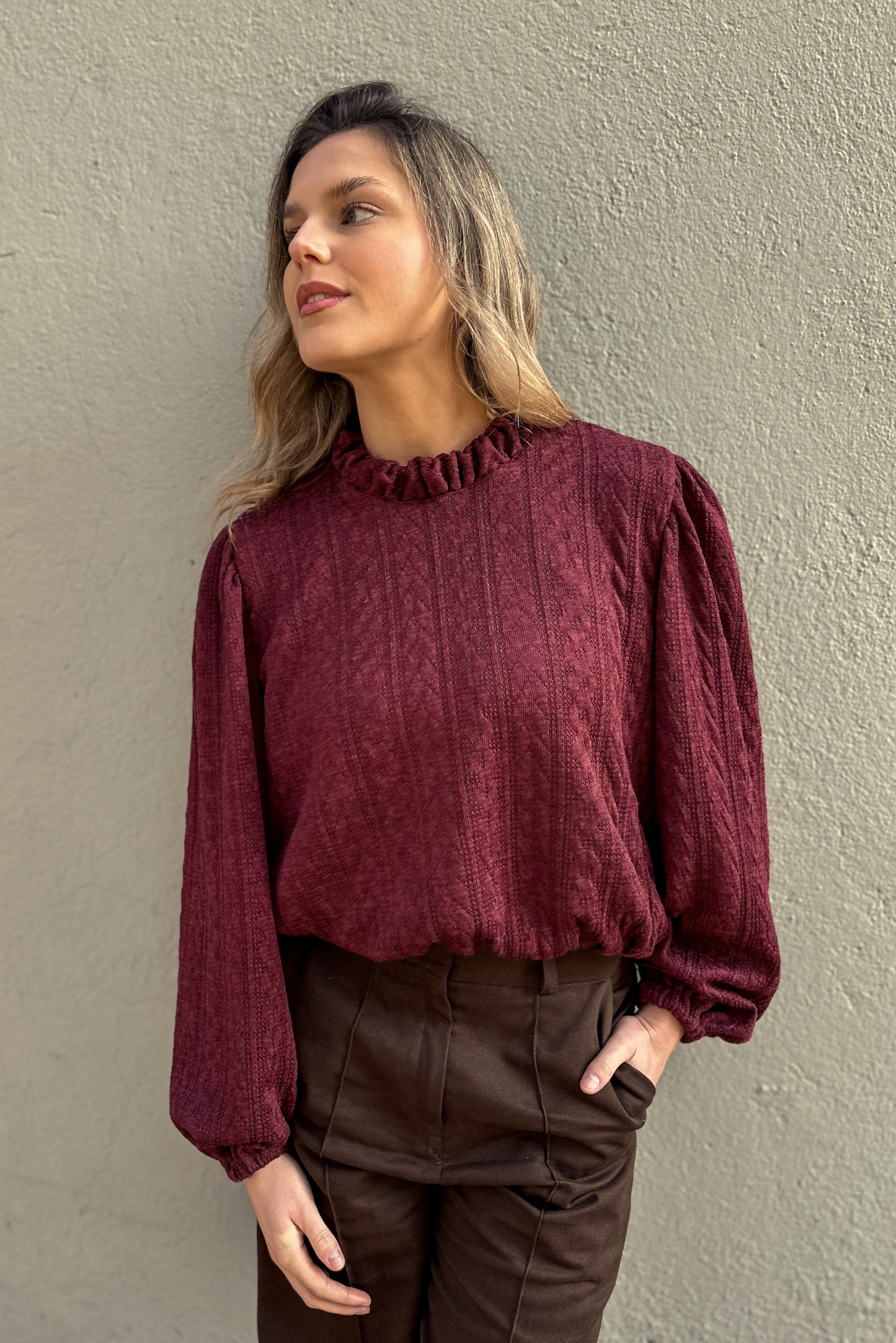 Sweater mujer burdeo - Sweater Granate