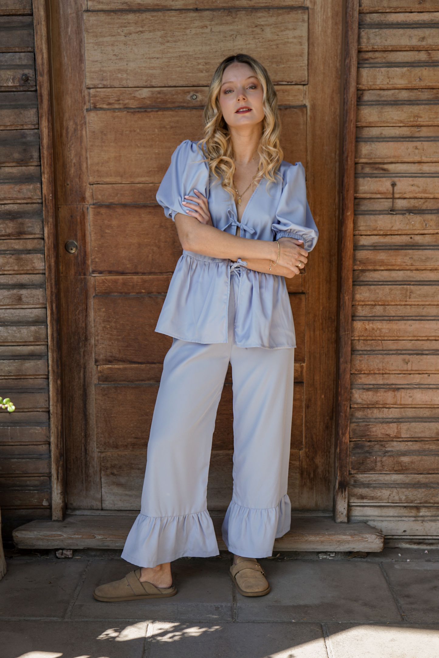 Pantalón Mujer Celeste - Pantalón Hortensia