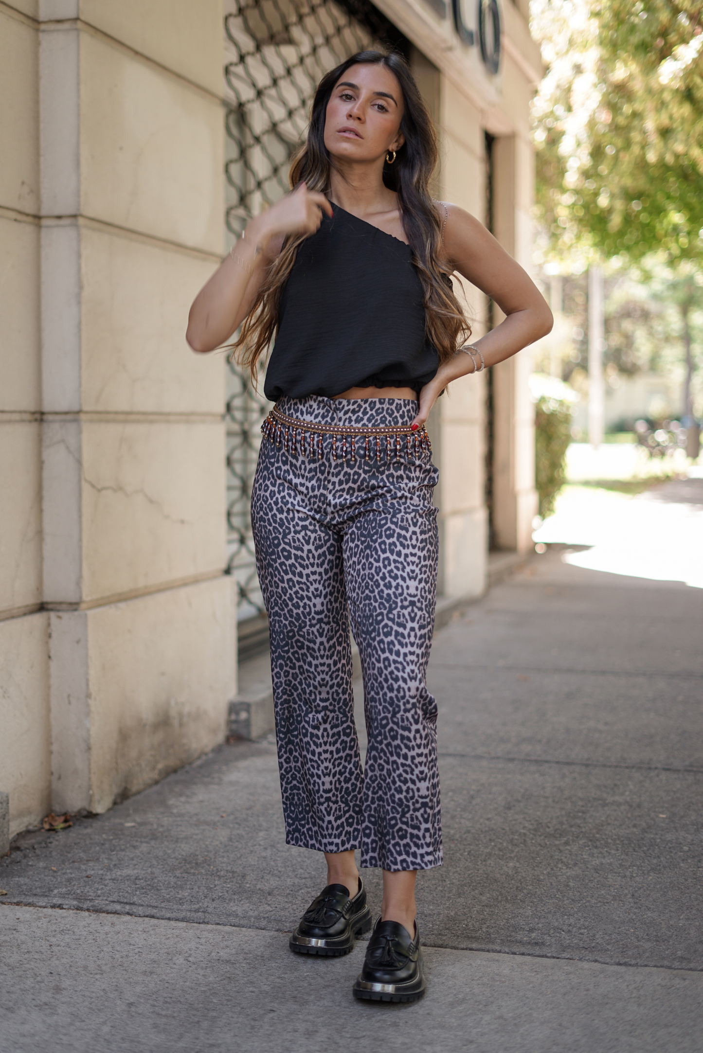 Pantalón Capri Mujer Leopardo - Pantalón Geranio