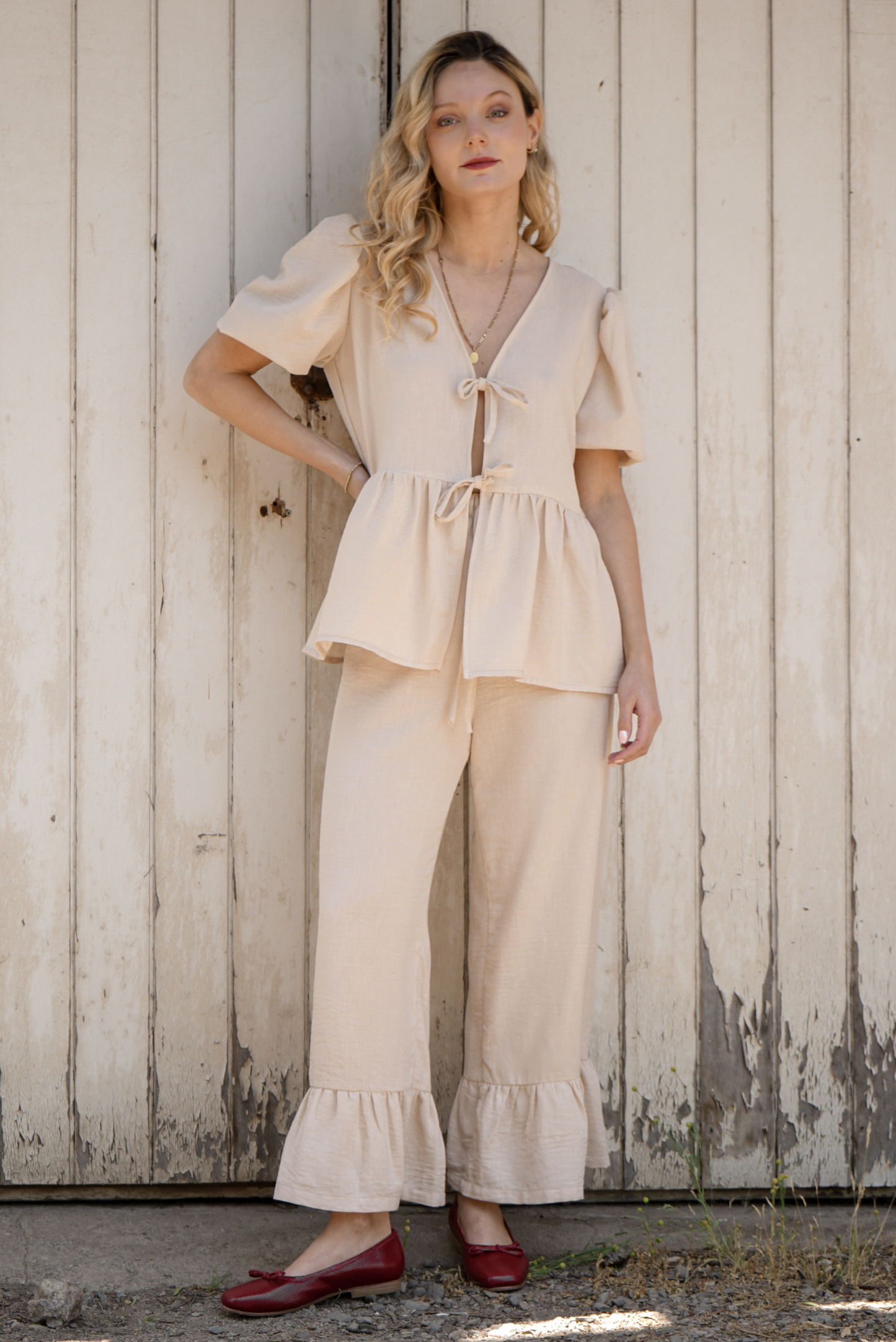 Pantalón Mujer Beige - Pantalón Jazmín