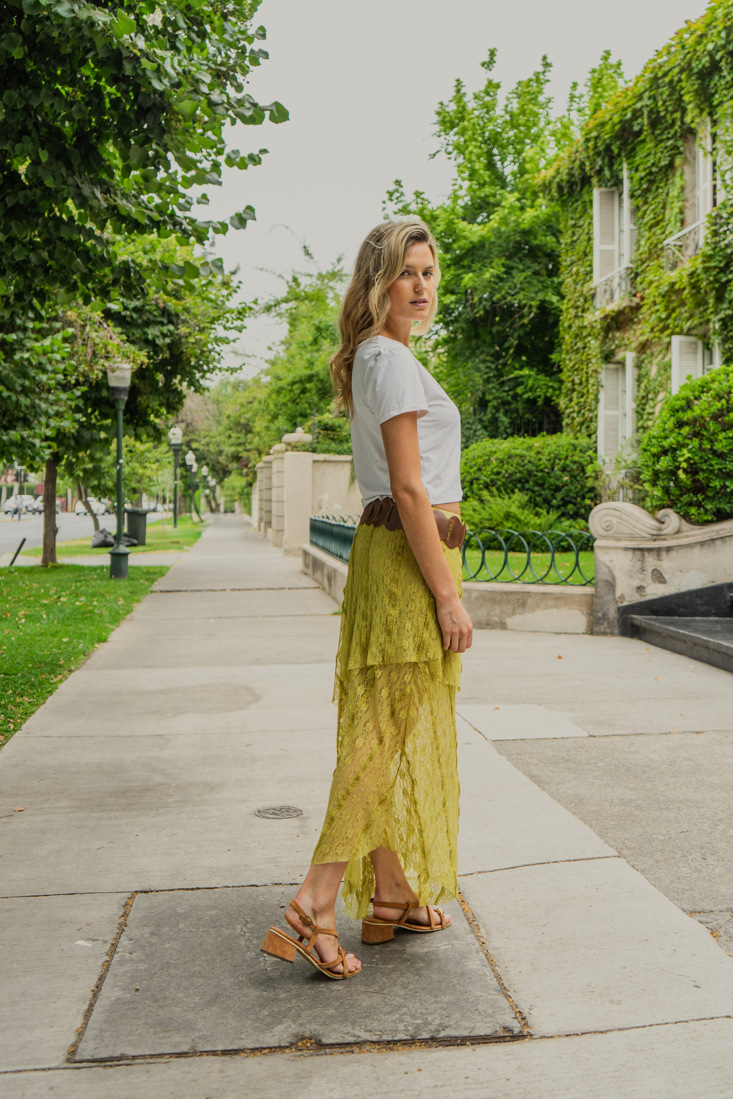 Dalia Green Lace Skirt