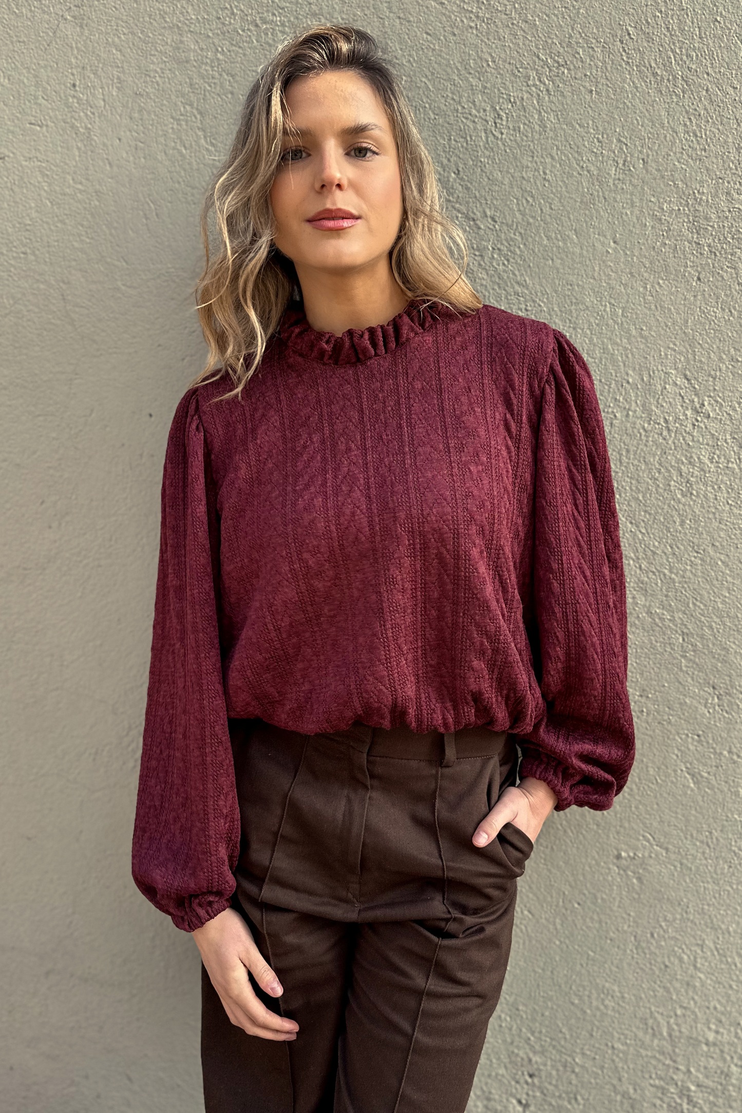 Sweater mujer burdeo - Sweater Granate