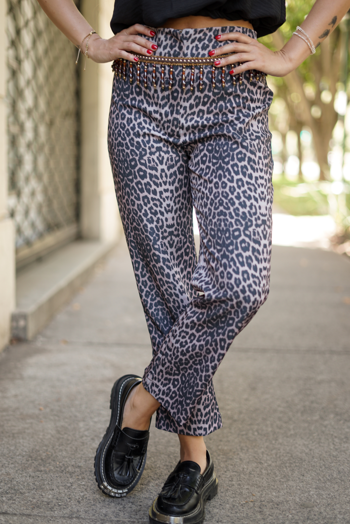 Pantalón Capri Mujer Leopardo - Pantalón Geranio
