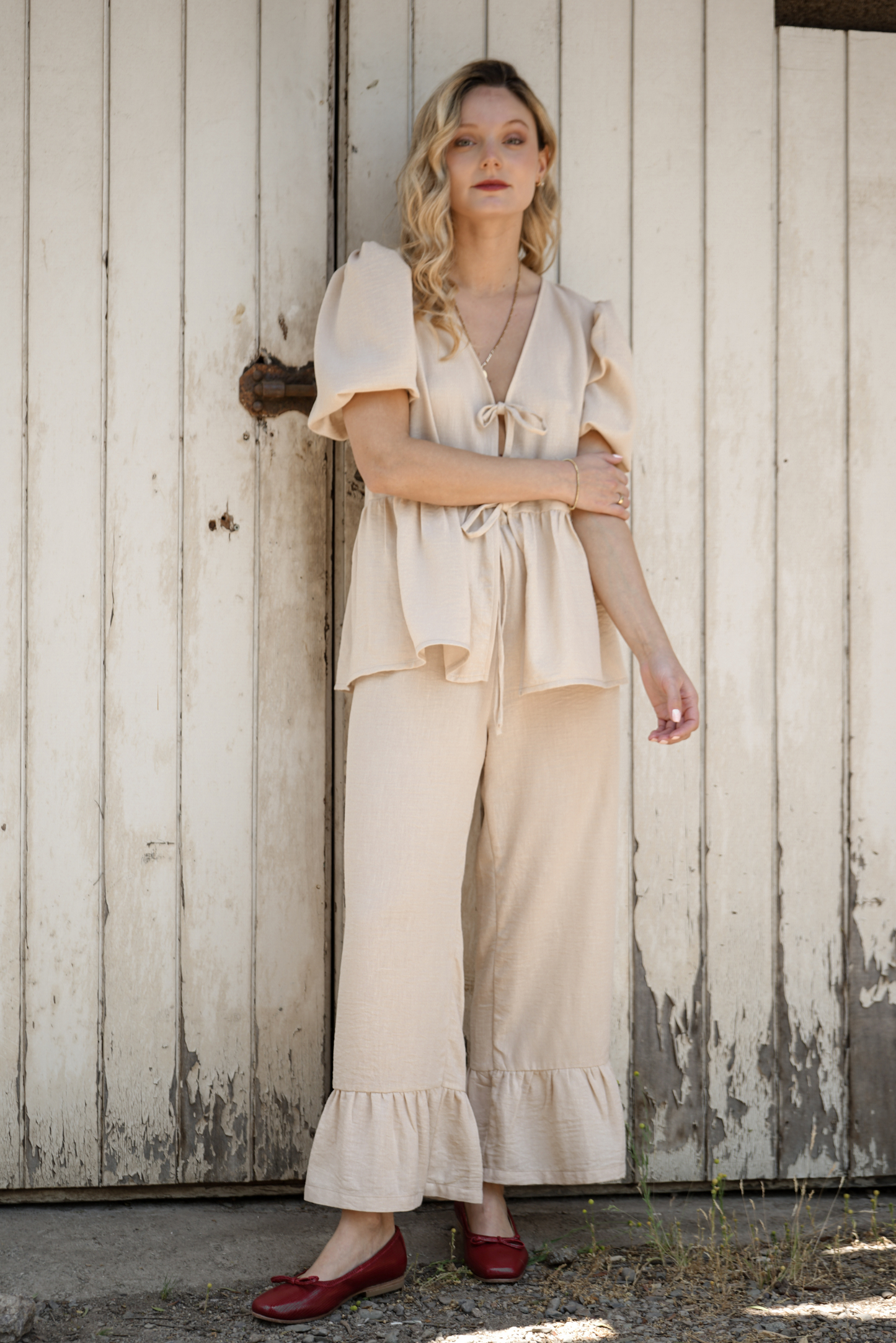 Pantalón Mujer Beige - Pantalón Jazmín