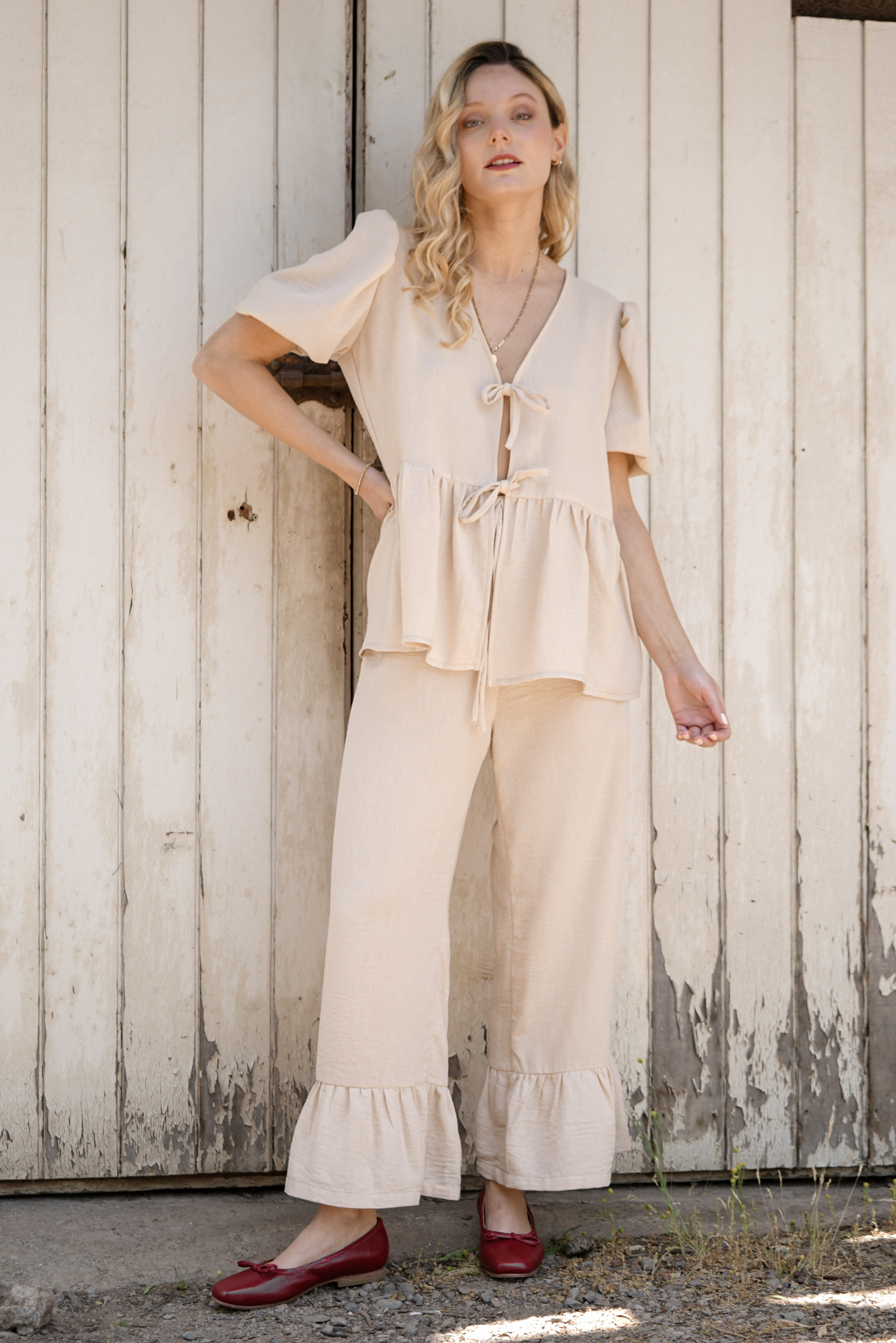 Pantalón Mujer Beige - Pantalón Jazmín