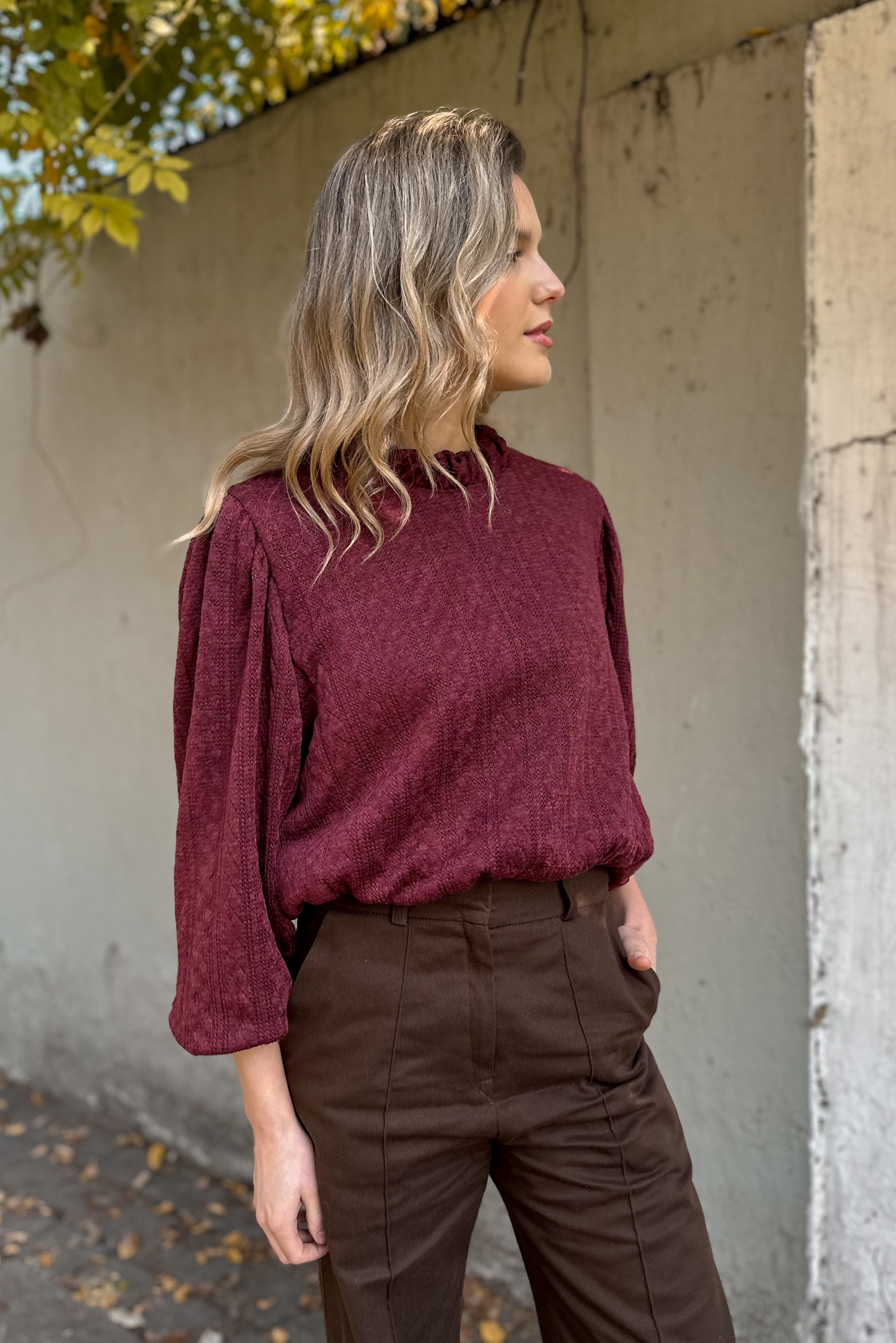 Sweater mujer burdeo - Sweater Granate