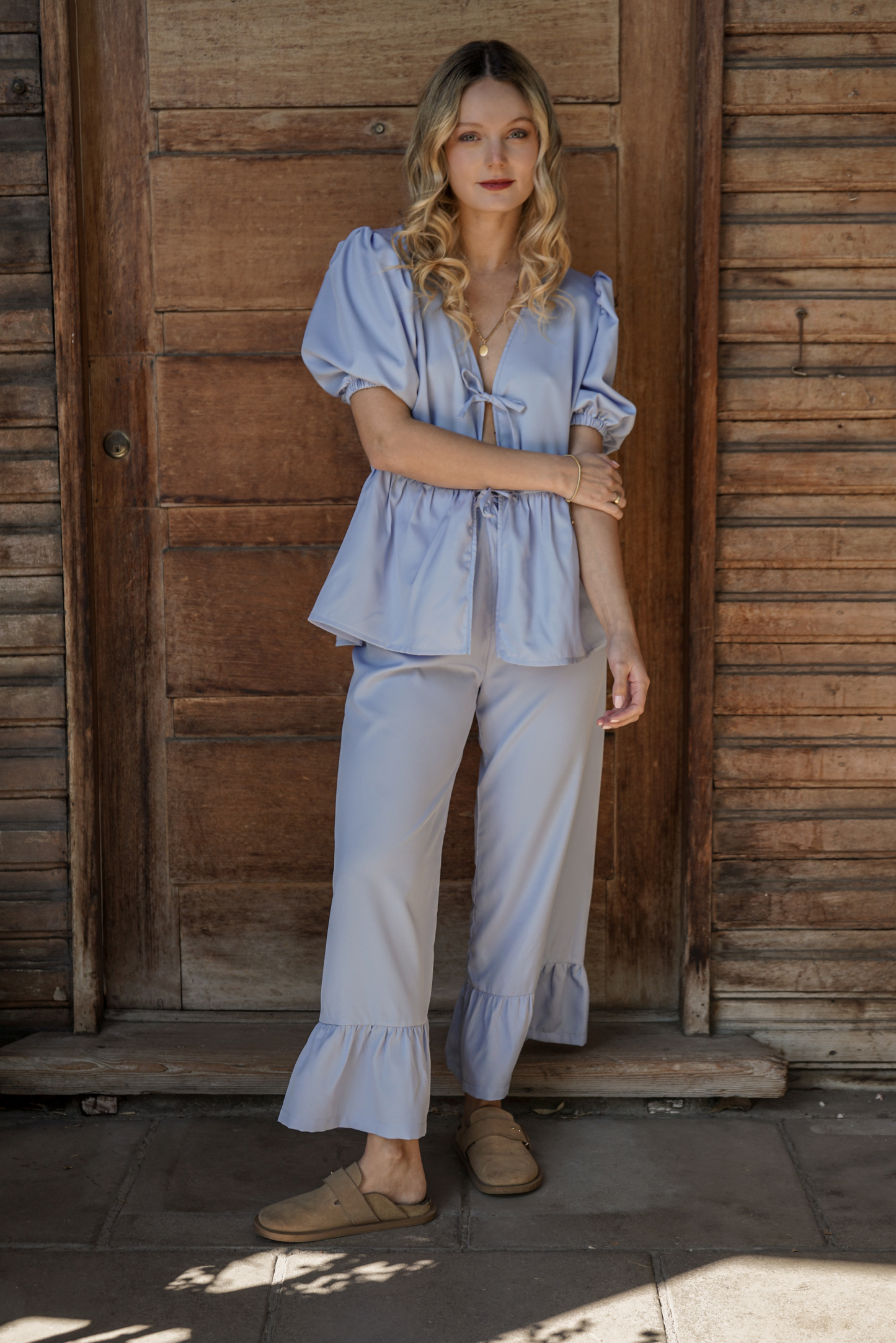 Pantalón Mujer Celeste - Pantalón Hortensia