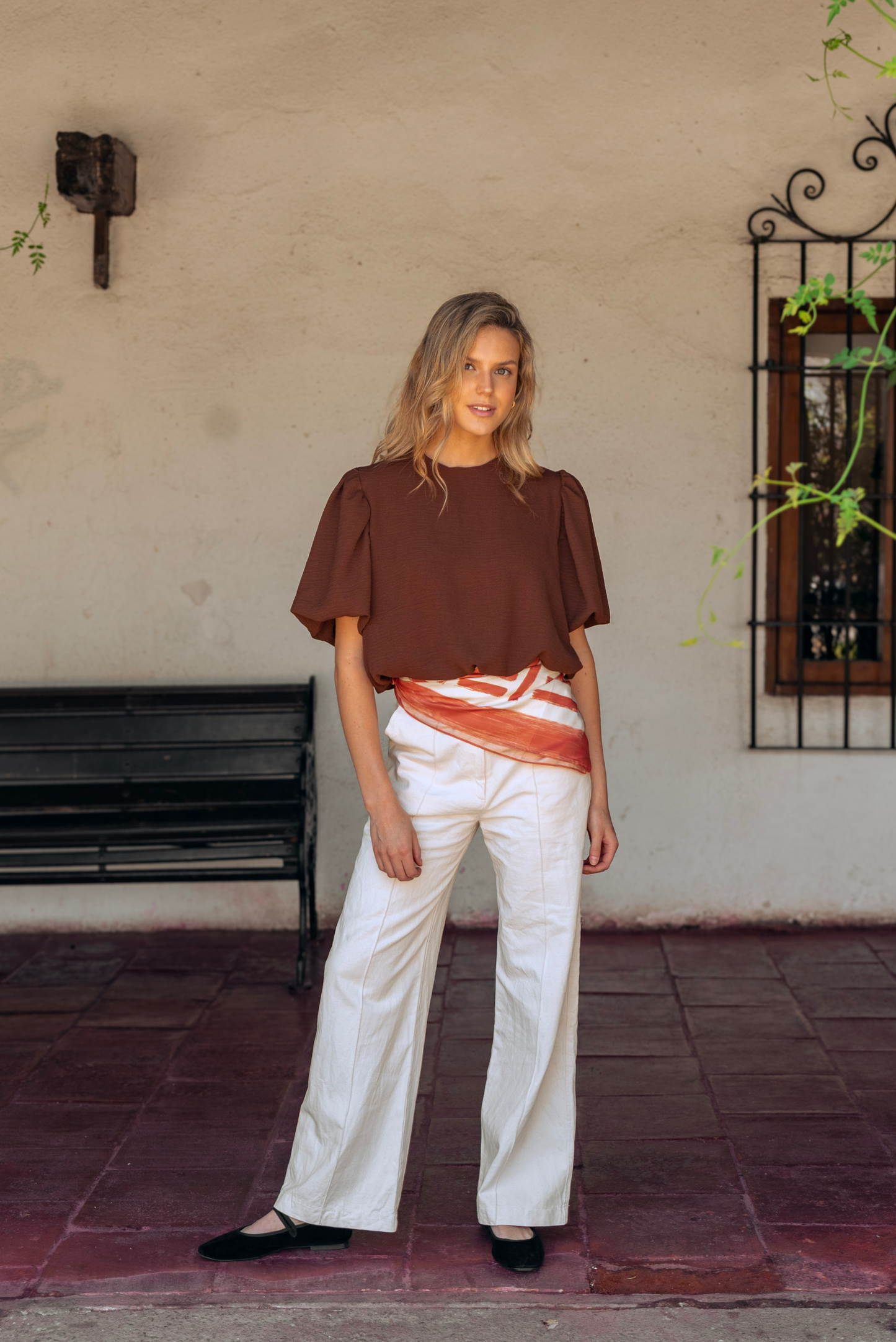 Blusa Mujer Café - Blusa Emma Manga Corta