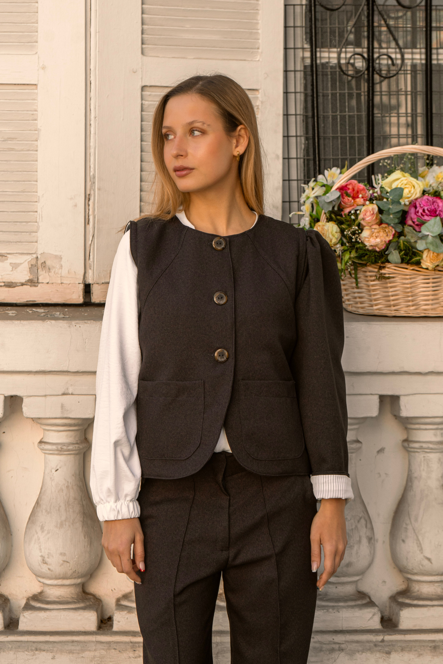 Chaqueta Vest Tramonto - Café