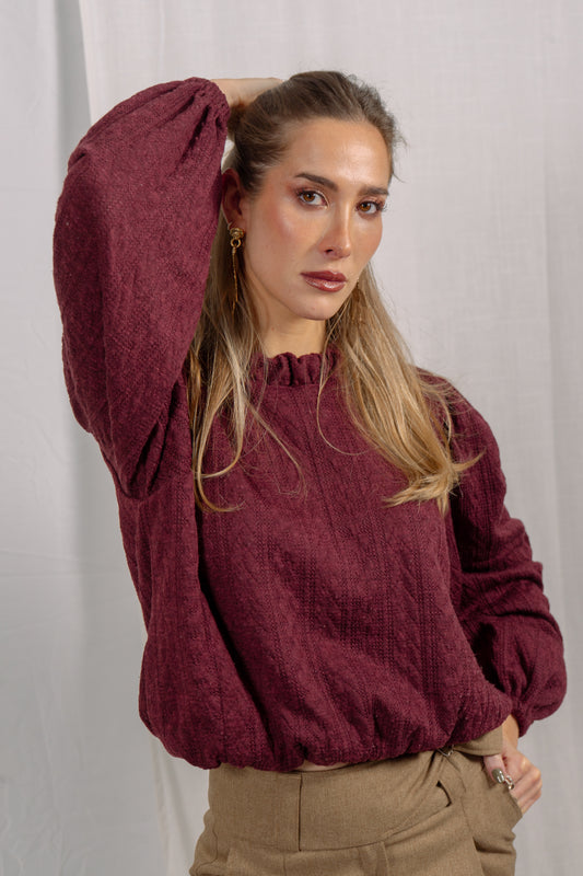 Sweater mujer burdeo - Sweater Granate