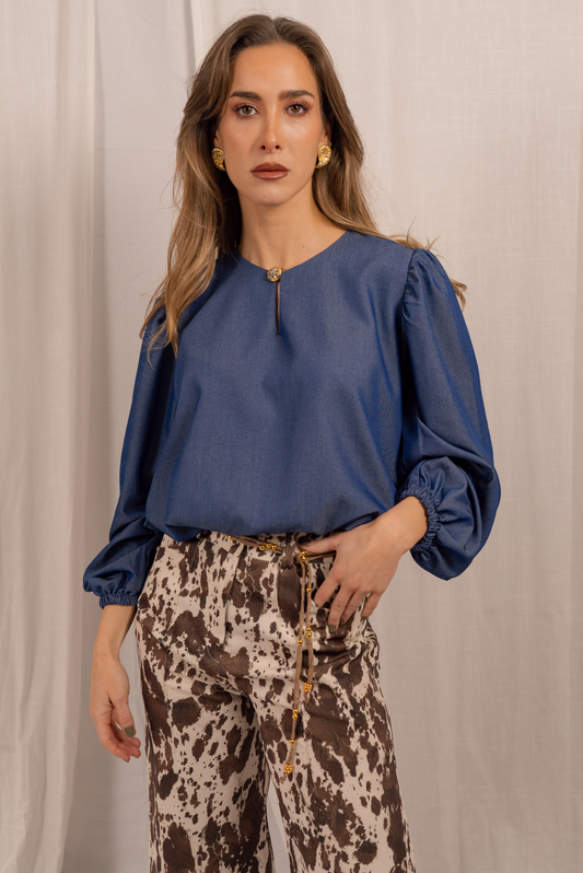 Blusa mujer azul - Blusa Emma Denim