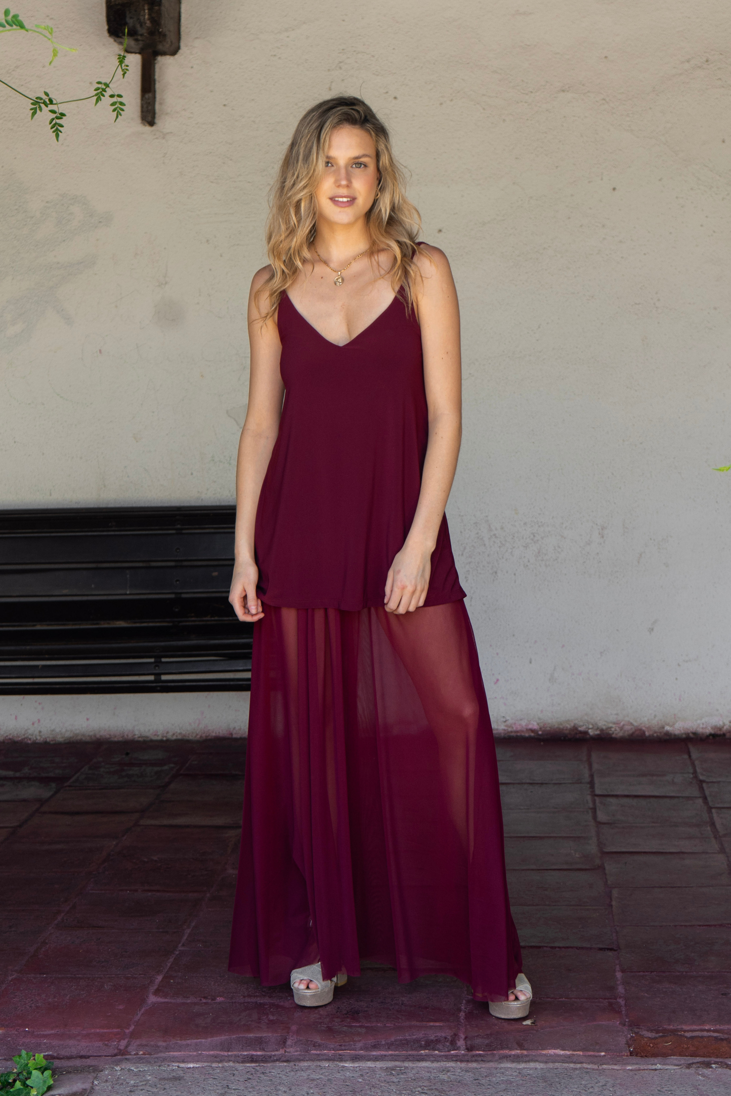 Vestido-Entero Nina burdeo