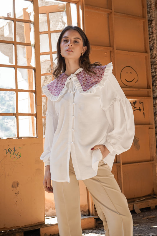 Blusa mujer blanco - Blusa Coquette