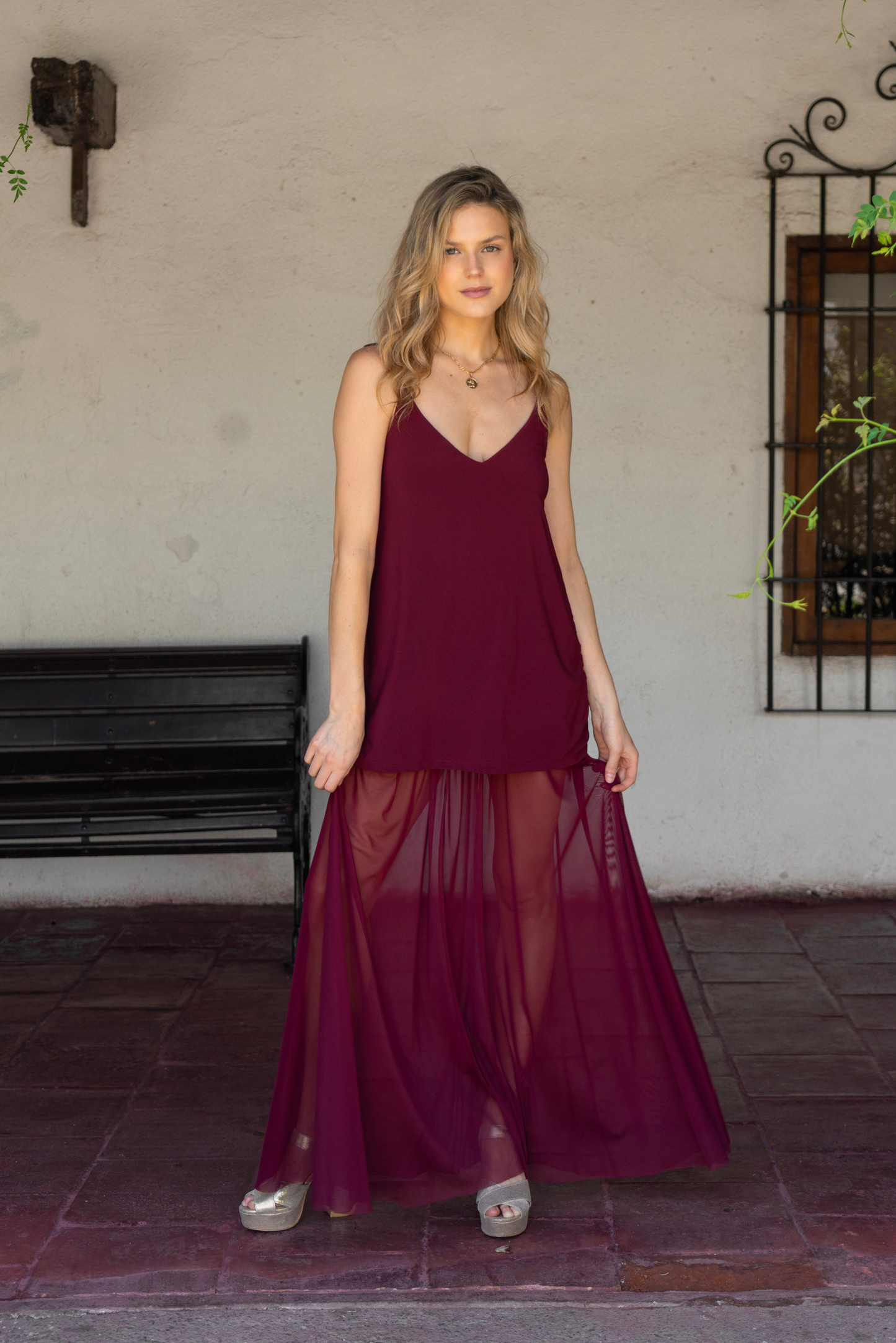 Vestido-Entero Nina burdeo