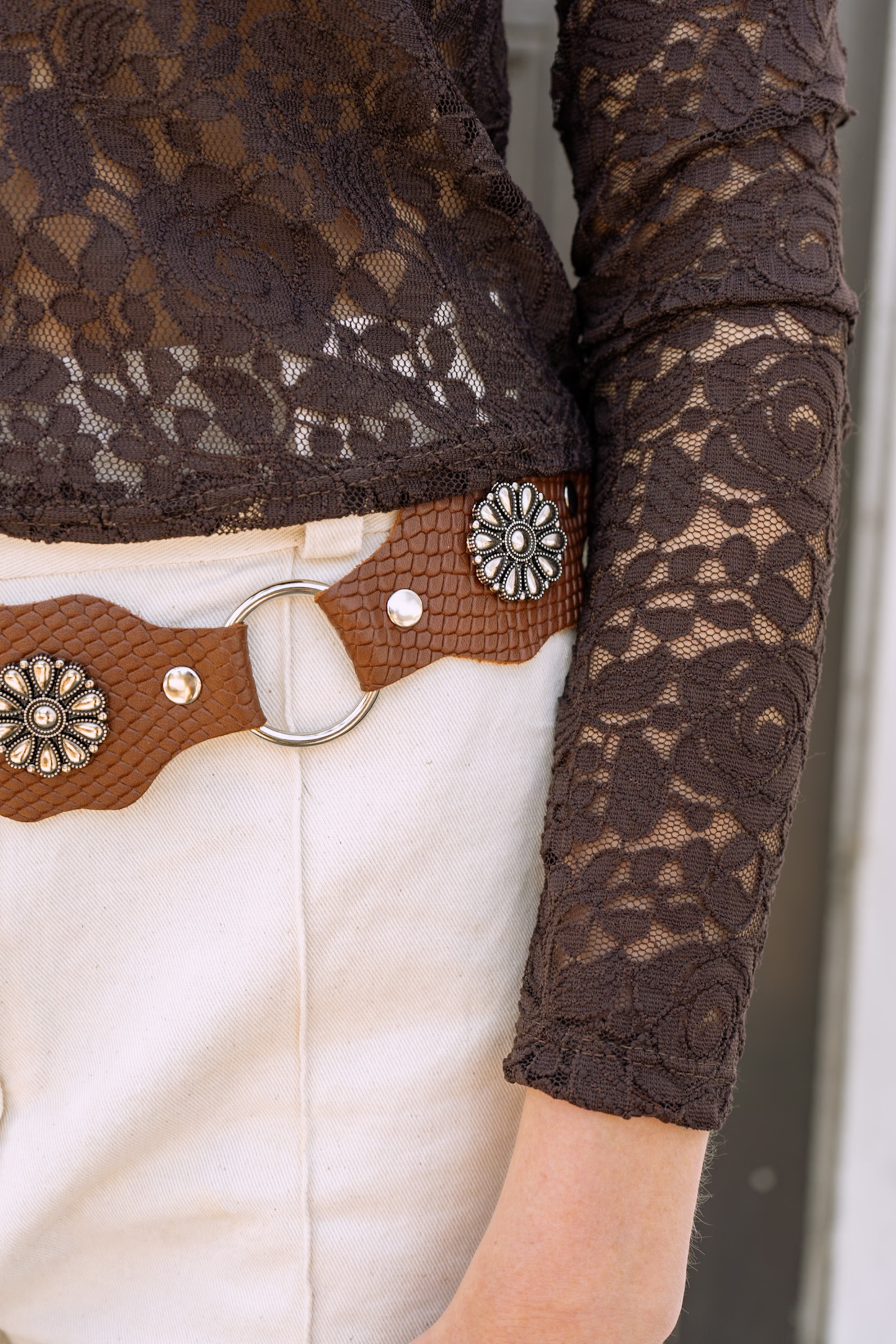 Top Mari - Top Encaje Café