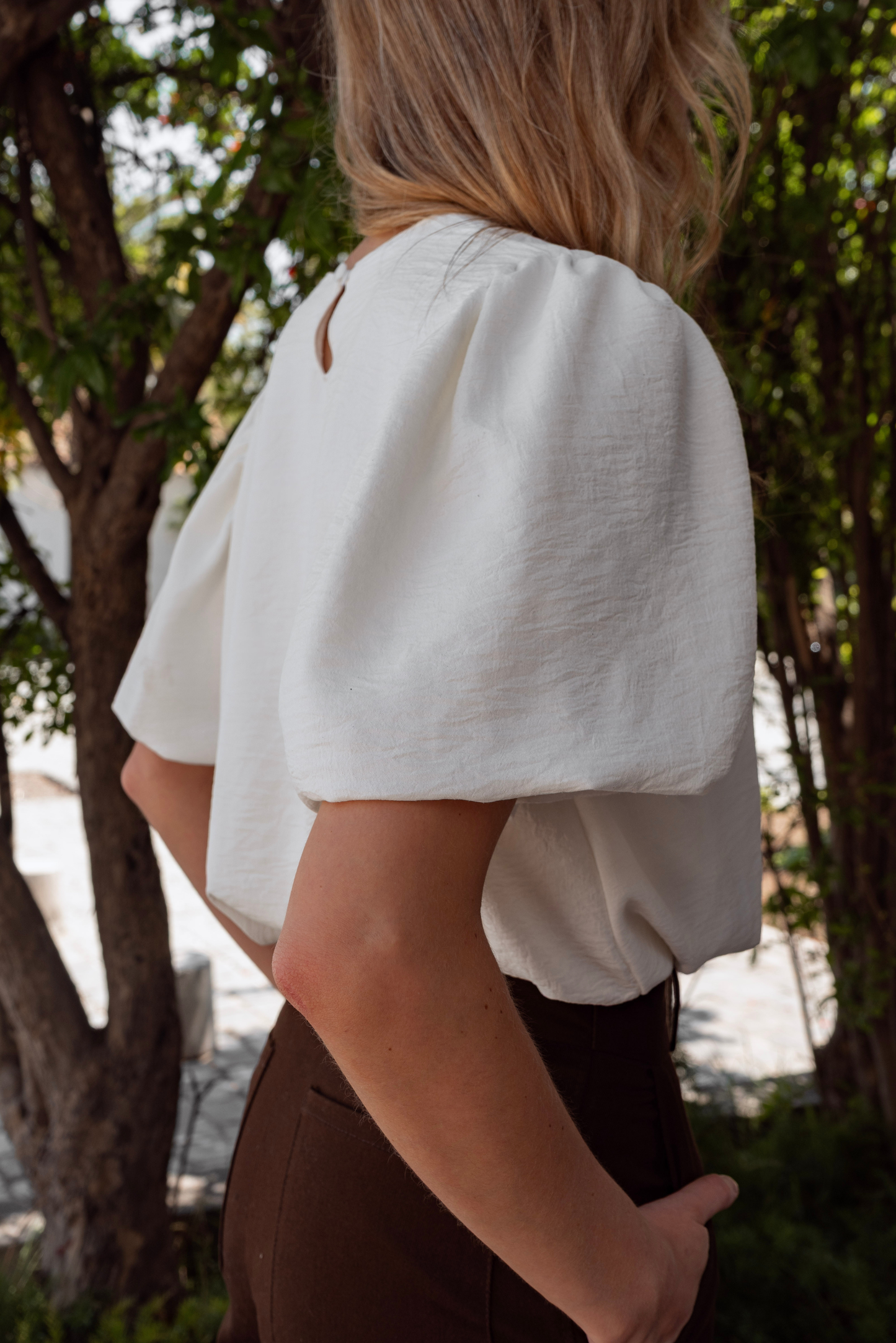 Blusa Mujer Blanco - Blusa Emma Manga Corta