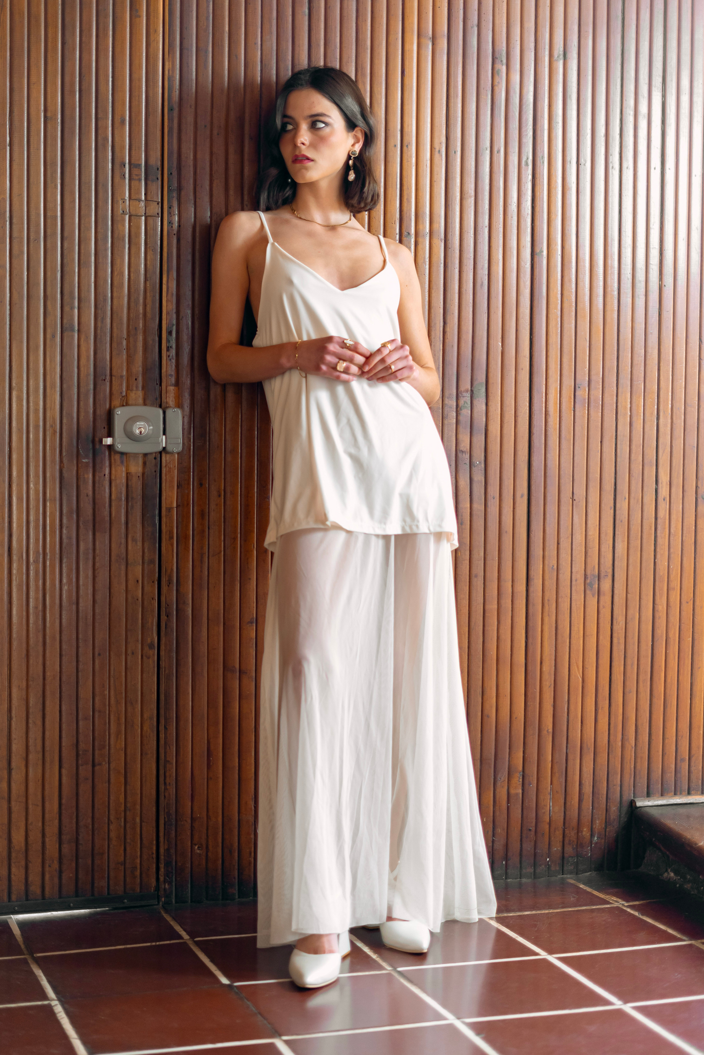 Vestido-Entero Nina blanco invierno