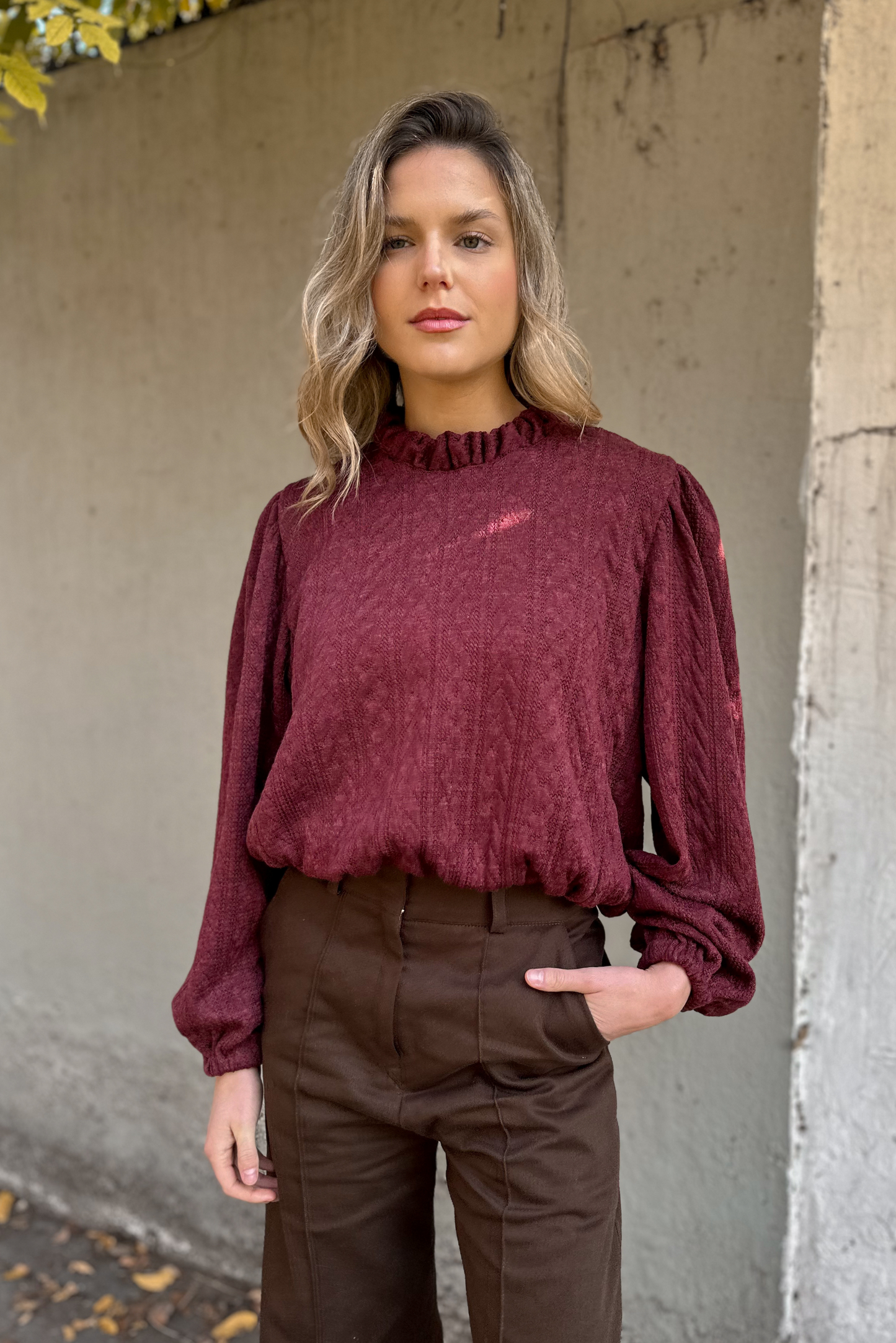 Sweater mujer burdeo - Sweater Granate