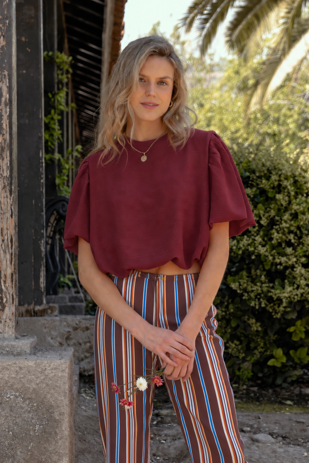 Blusa Emma Manga Corta Fresia