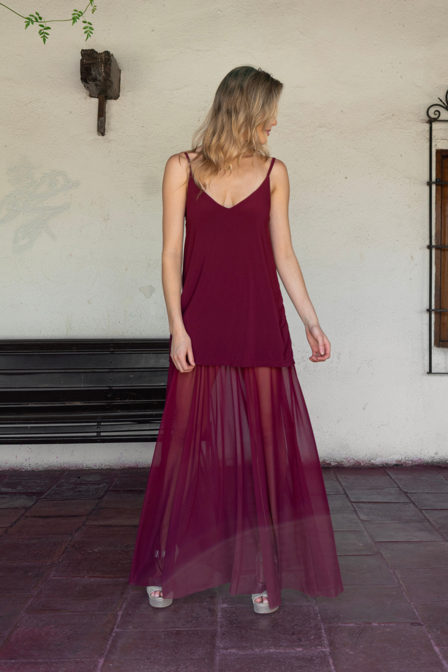 Vestido-Entero Nina burdeo