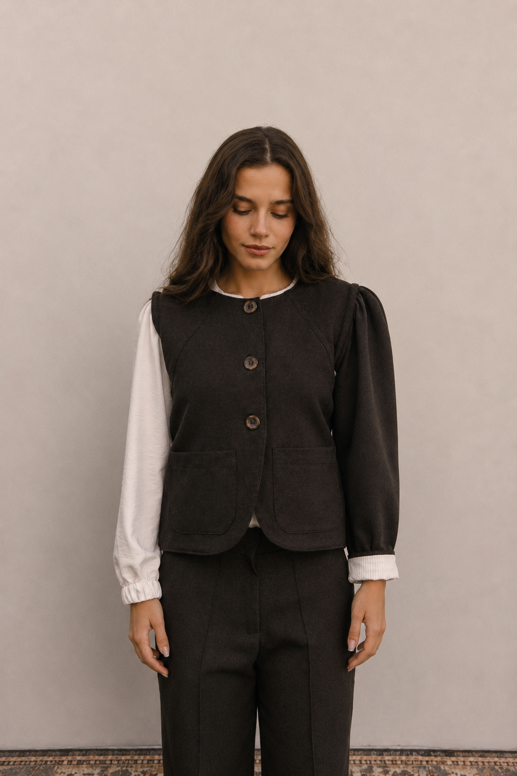Chaqueta Vest Tramonto - Café
