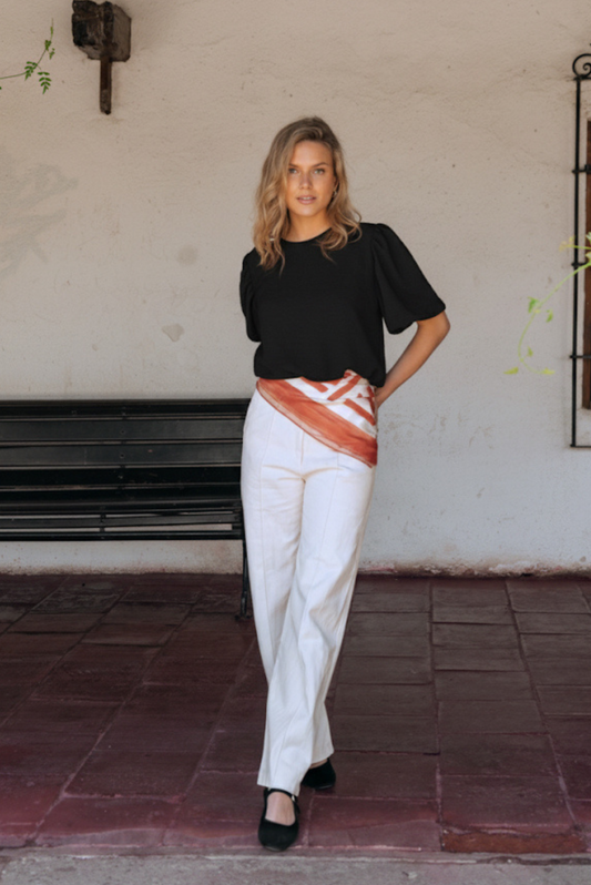 Blusa Mujer Negro - Blusa Emma Manga Corta