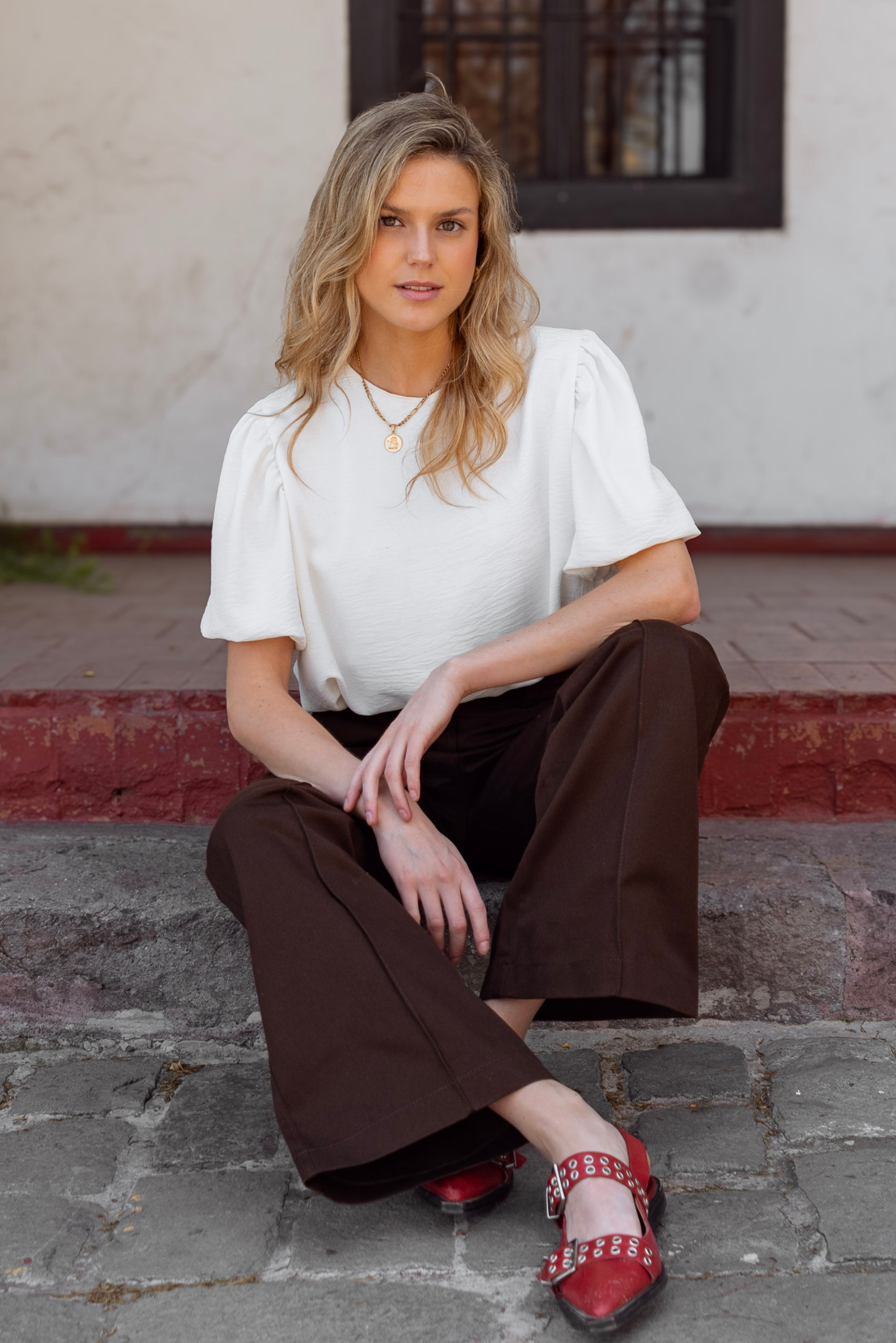 Blusa Mujer Blanco - Blusa Emma Manga Corta