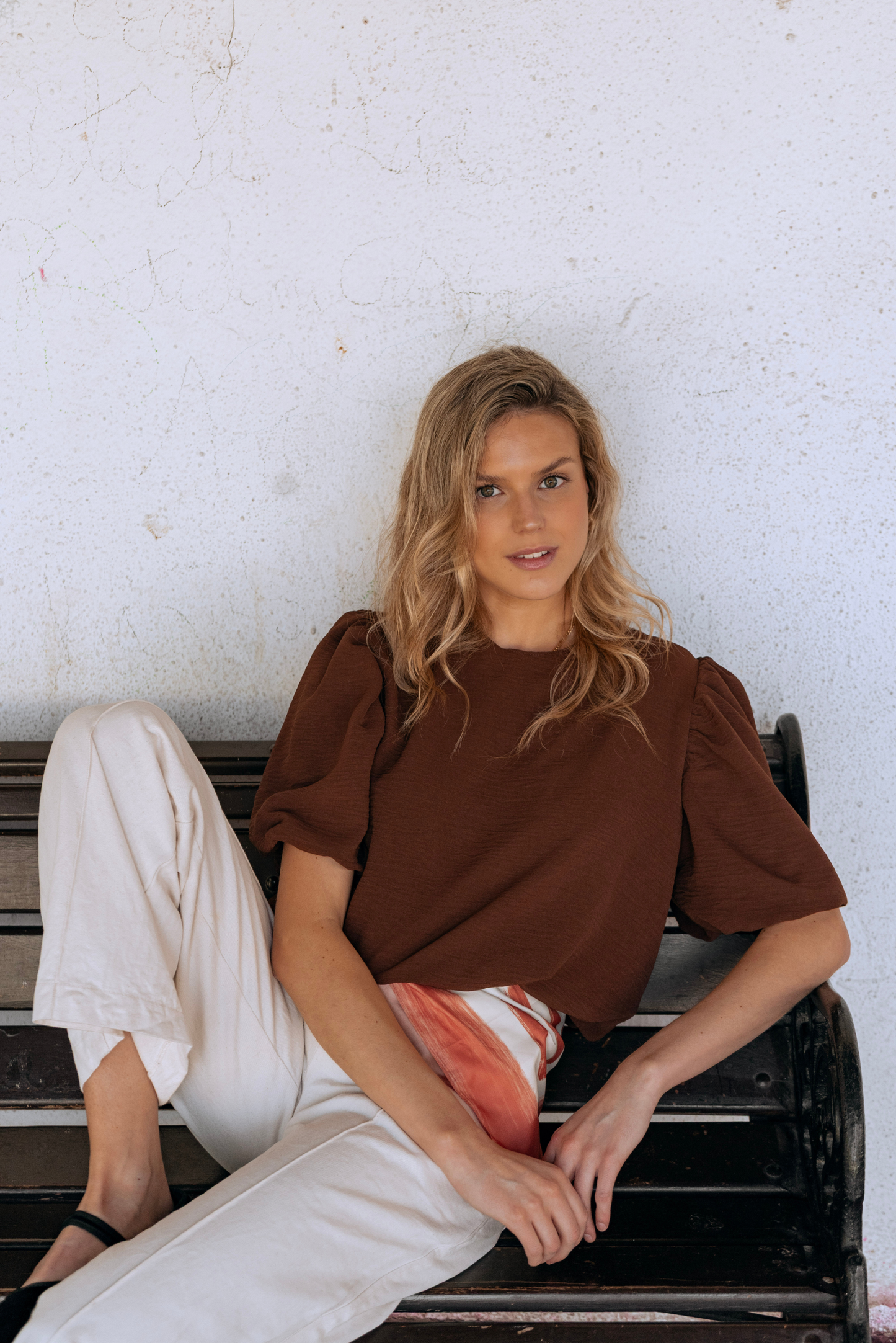 Blusa Mujer Café - Blusa Emma Manga Corta