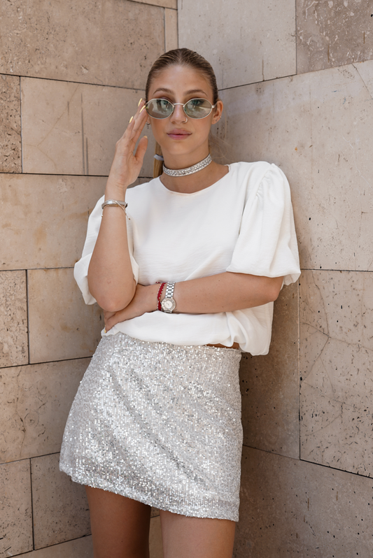 Pollera Lentejuelas Silver