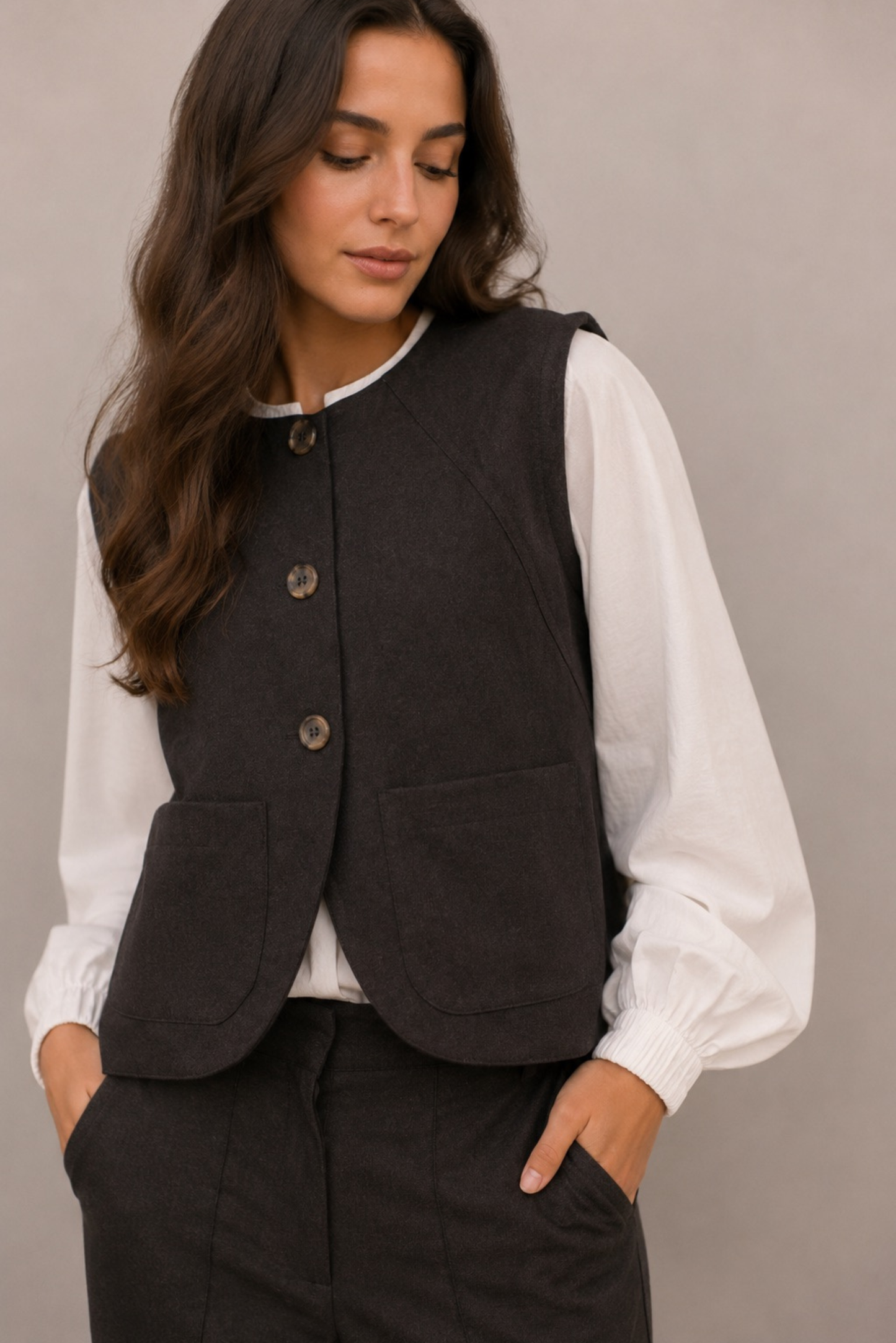 Chaqueta Vest Tramonto - Café