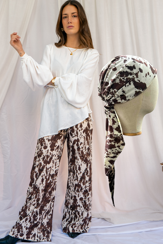 Set Pantalón Normando + Blusa Asimétrica + Turbante