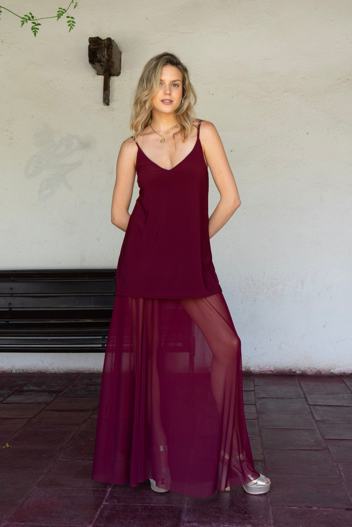 Vestido-Entero Nina burdeo