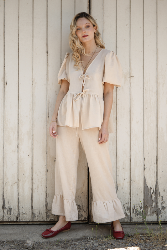 Pantalón Mujer Beige - Pantalón Jazmín