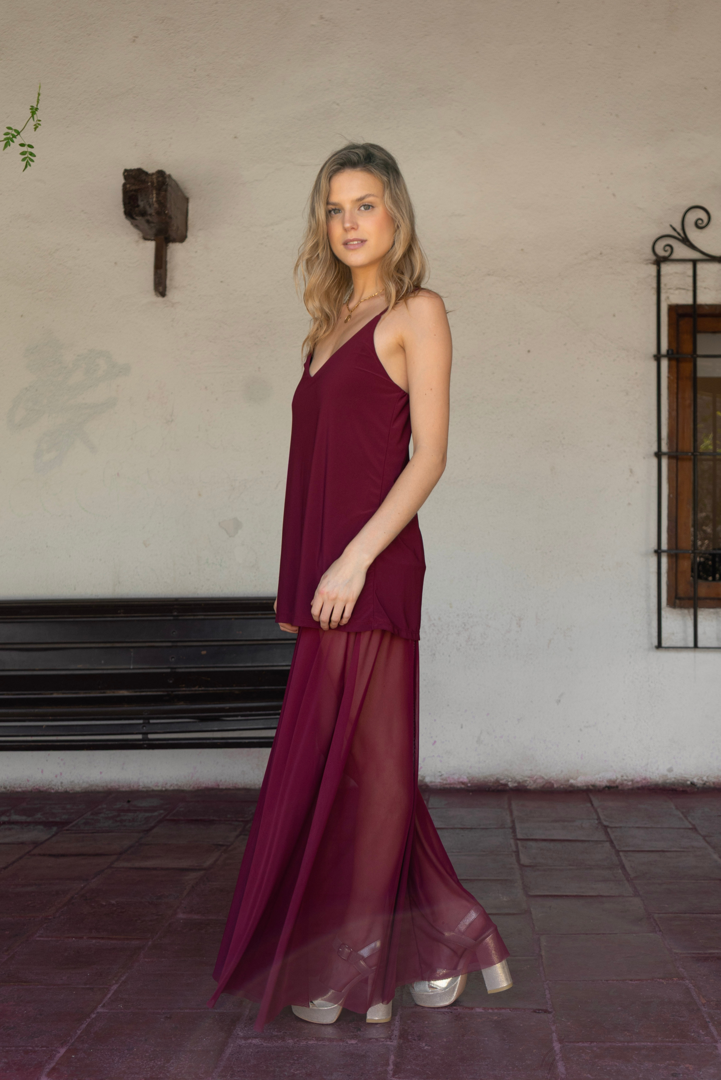 Vestido-Entero Nina burdeo