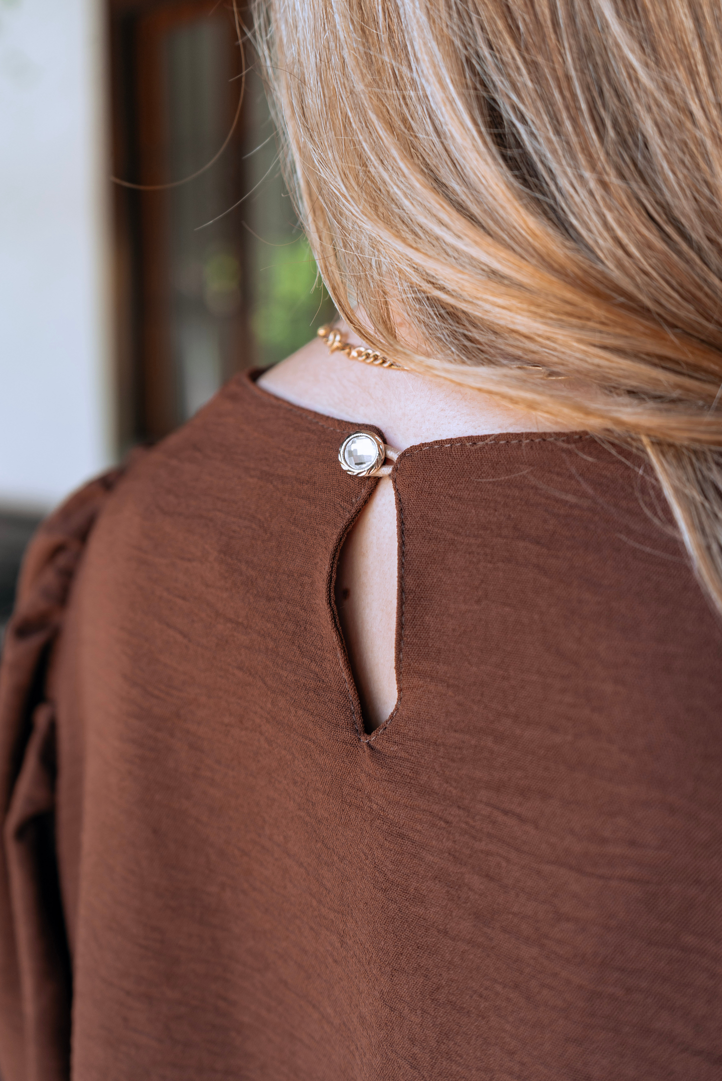 Blusa Mujer Café - Blusa Emma Manga Corta