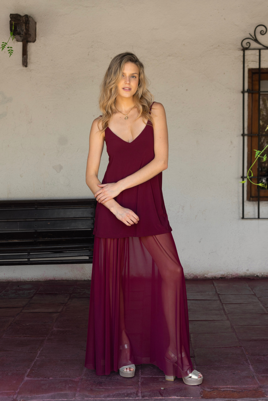 Vestido-Entero Nina burdeo