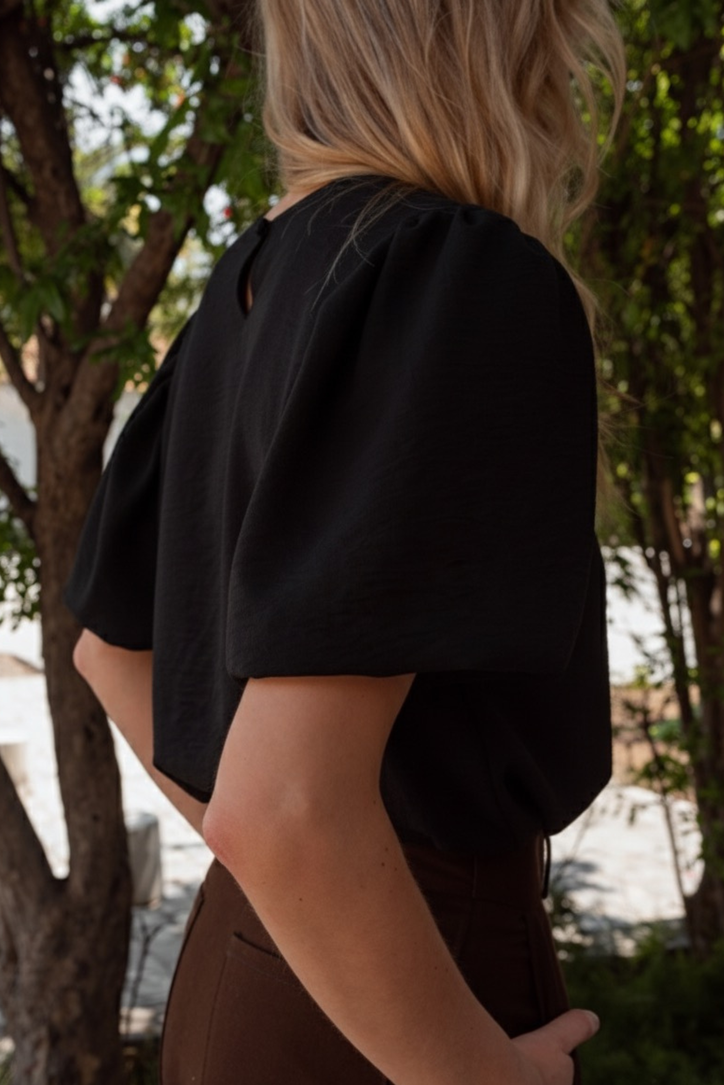 Blusa Mujer Negro - Blusa Emma Manga Corta