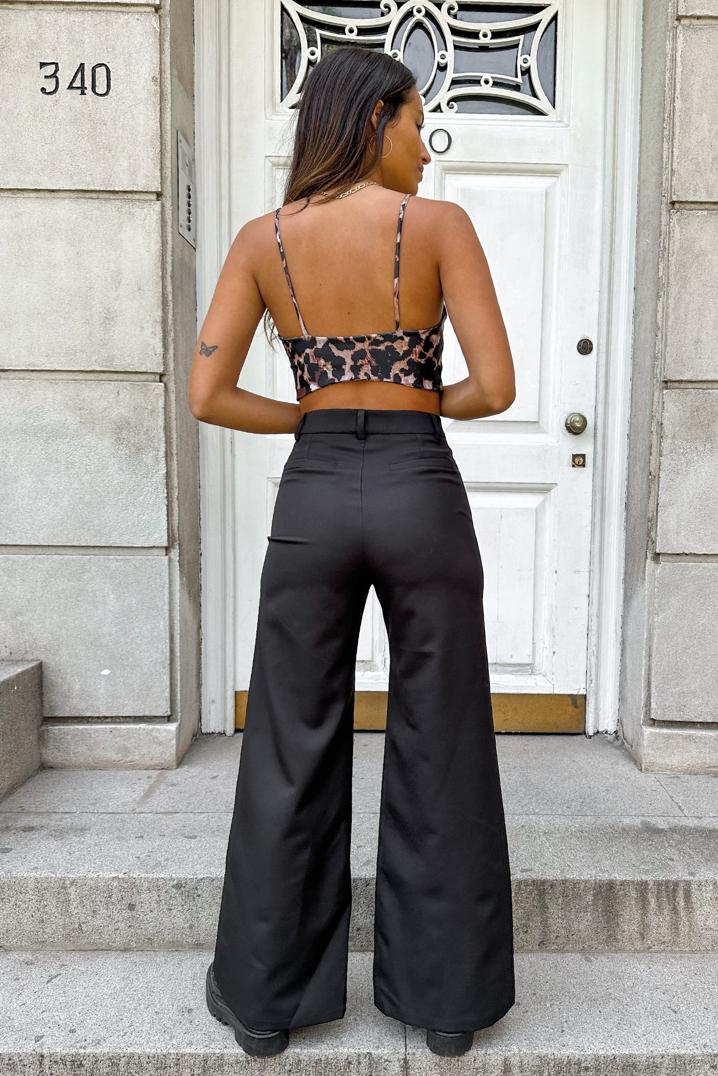 Pantalón Negro Mujer Tiro Alto - Pipa